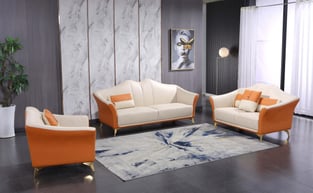 Living Room  Off-White, Orange European Furniture image