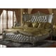 Homey Design HD-200 Traditional Silver Finish Wood Wing Back Button Queen Bed