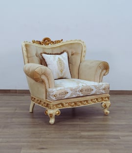 Buy Gold, Sand, Off-White European Furniture Living Room 