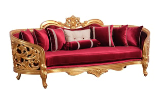 Buy Burgundy, Gold, Antique European Furniture Living Room 