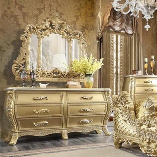 Buy Gold Finish Homey Design  Bedroom 