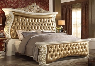 Bedroom  Antique White, Rich Gold Homey Design  image