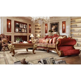 Traditional Sofa in Brown Fabric Traditional Style Homey Design HD-2575