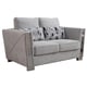 Gray Fabric Sofa Set 3Pcs w/ Steel Legs Modern Cosmos Furniture Kingston 