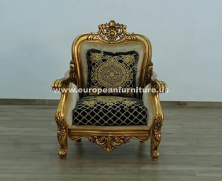 Bronze, Antique, Black European Furniture 30018-C Living Room interior