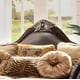 Homey Design HD-3280 Dark Chocolate Gold Fabric Faux Leather Loveseat Traditional
