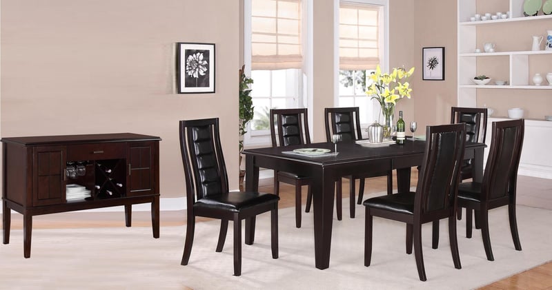 espresso dining room table sets