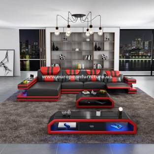 Living Room  Red, Black European Furniture photo