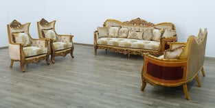 Beige, Gold, Antique European Furniture 31055-C-Set-2 Living Room interior