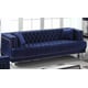 Blue Finish Sofa Set 3Pcs w/ Acrylic legs Modern Cosmos Furniture Kendel