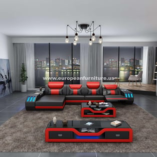 Buy Red, Black European Furniture Living Room 