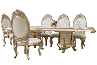 Dining Room  White, Gold Homey Design  image