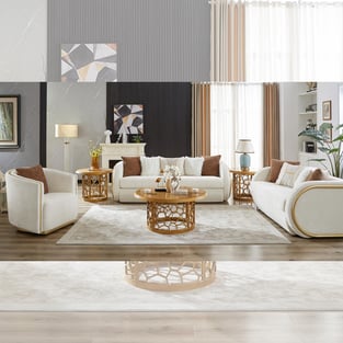 Buy White, Gold Homey Design  Living Room 