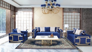 Living Room  Gold, Blue Cosmos Furniture image