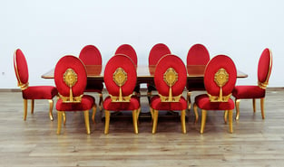 Dining Room  Gold, Red, Ebony European Furniture photo