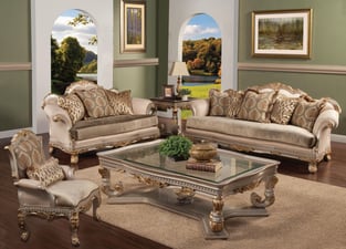 Gold, Silver, Light Beige Homey Design  HD-90015-SL-Set-2 Living Room interior