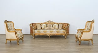 Living Room  Brown, Gold, Antique European Furniture photo