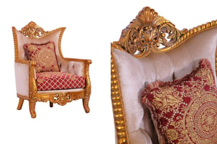 Gold, Red European Furniture  31058-C-Set-2 Living Room interior