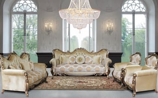 Brown, Gold, Antique, Silver European Furniture 38994-L  Living Room interior