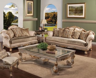 Gold, Silver, Light Beige Benneti Benetti's-Ornella-Loveseat Living Room interior