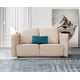 Luxury Italian Leather Beige & Blue MAKASSAR Sofa Set 5Pcs EUROPEAN FURNITURE 