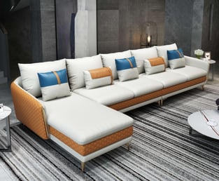 Living Room  Off-White, Orange European Furniture image