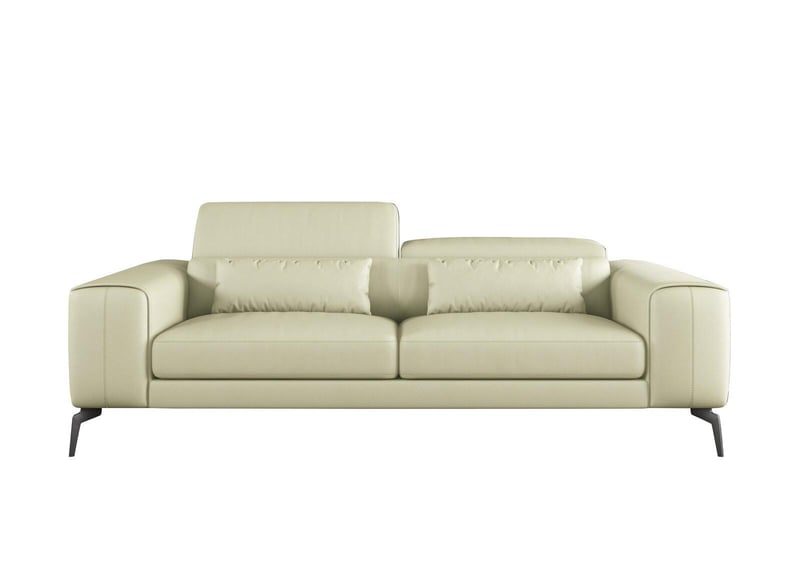 Off White Italian Leather CAVOUR Sofa EUROPEAN FURNITURE Contemporary Modern