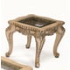 Luxury Gold Patina Carved Solid Wood Coffee Table Set 2Pcs FIAMMA Benetti's