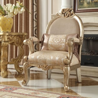 Beige, Gold Finish, Metallic Homey Design  HD-2663-SSET3 Living Room interior