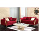 Red Velvet w/ Gold Finish Sofa Set 2Pcs Modern Cosmos Furniture Ruby