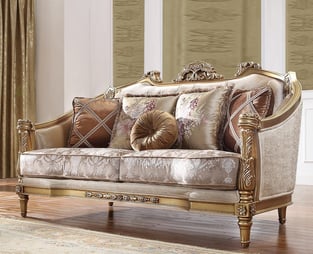 Living Room  Beige, Antique, Gold Finish Homey Design  image