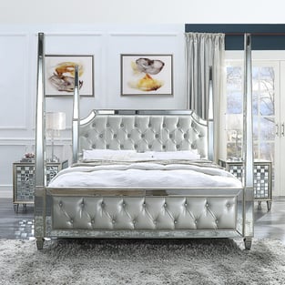 Bedroom  Silver, Mirrored Homey Design  photo