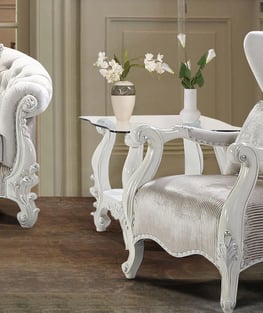 Pearl White Cosmos Furniture Juliana-Set-5 Living Room interior