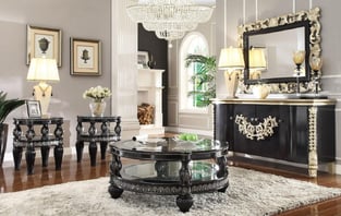 Silver, Black Homey Design  HD-1208-CTSET3 Accent Tables interior