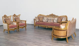 Buy Gold, Red European Furniture Living Room 