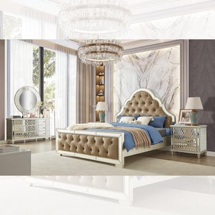 Bedroom  Beige, Mirrored Homey Design  image