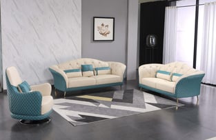 Blue, Off-White European Furniture EF-28042-L  Living Room interior