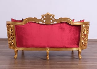 Buy Burgundy, Gold, Antique European Furniture Living Room 