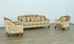 Buy Brown, Gold European Furniture Living Room 