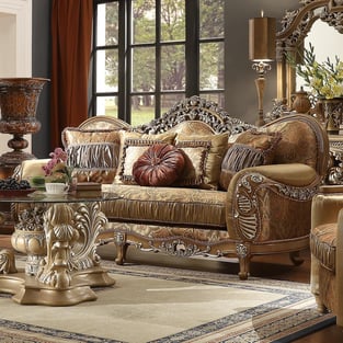 Living Room  Brown, Gold, Antique Homey Design  photo