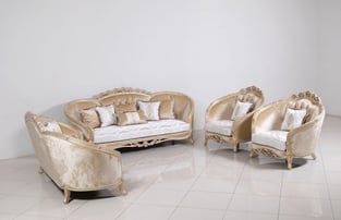 Champagne, Off-White, Copper European Furniture 45001-Set-2 Living Room interior