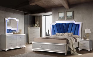 Bedroom  Silver, Blue Cosmos Furniture image