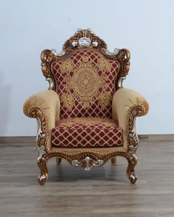 Buy Gold, Red European Furniture Living Room 