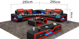 Buy Red, Black European Furniture Living Room 