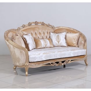 Buy Champagne, Off-White, Copper European Furniture Living Room 