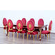 Luxury Rosewood & Red Gold LUXOR Dining Table Set 9 Pcs EUROPEAN FURNITURE 