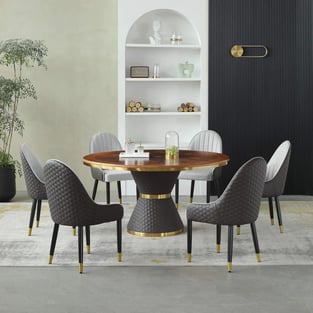 Dining Room  Gold, Gray, Chocolate European Furniture image