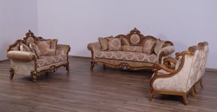 Brown, Gold, Silver European Furniture 41026-S Living Room interior