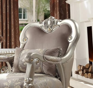 Order Silver, Metallic Homey Design  HD-372-SSET3 Living Room now