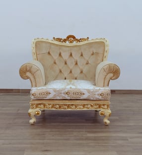 Gold, Sand, Off-White European Furniture 40015-C Living Room interior